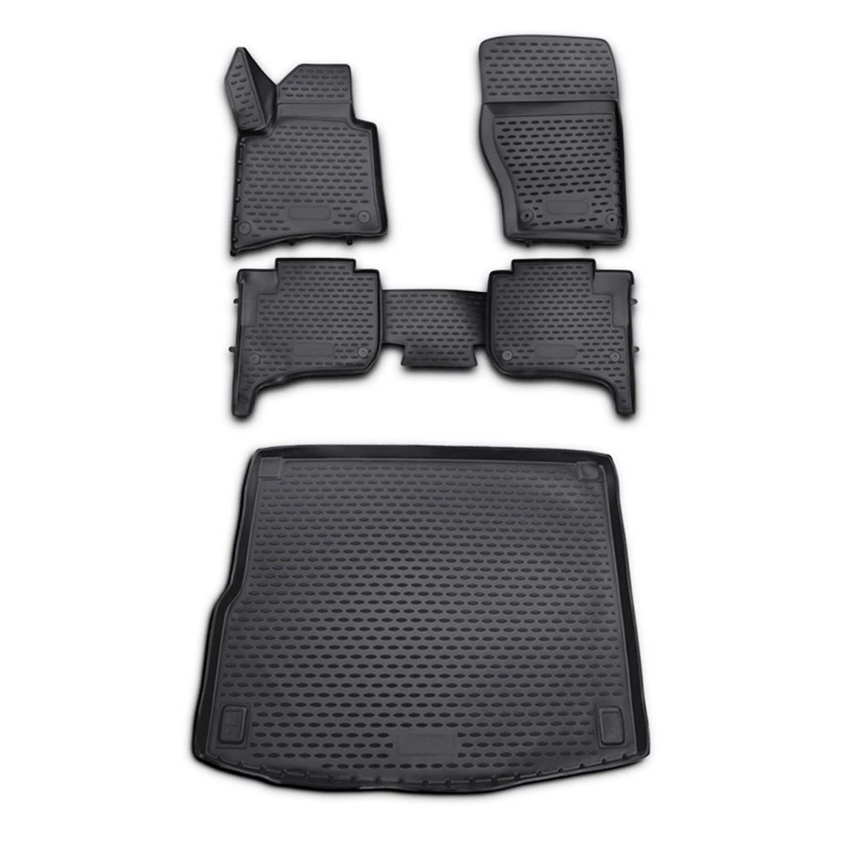 Volkswagen Touareg Floor-Trunk Mats - Omac - 3D - Black - '11-'18 Volkswagen Touareg Floor-Trunk Mats - Omac - 3D - Black - '11-'18